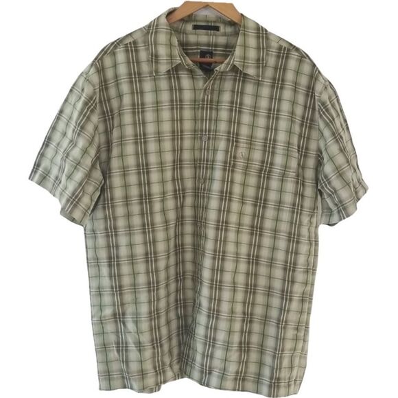 Aigle Actimum Green Plaid Short Sleeve shirt sz XL - Picture 3 of 7